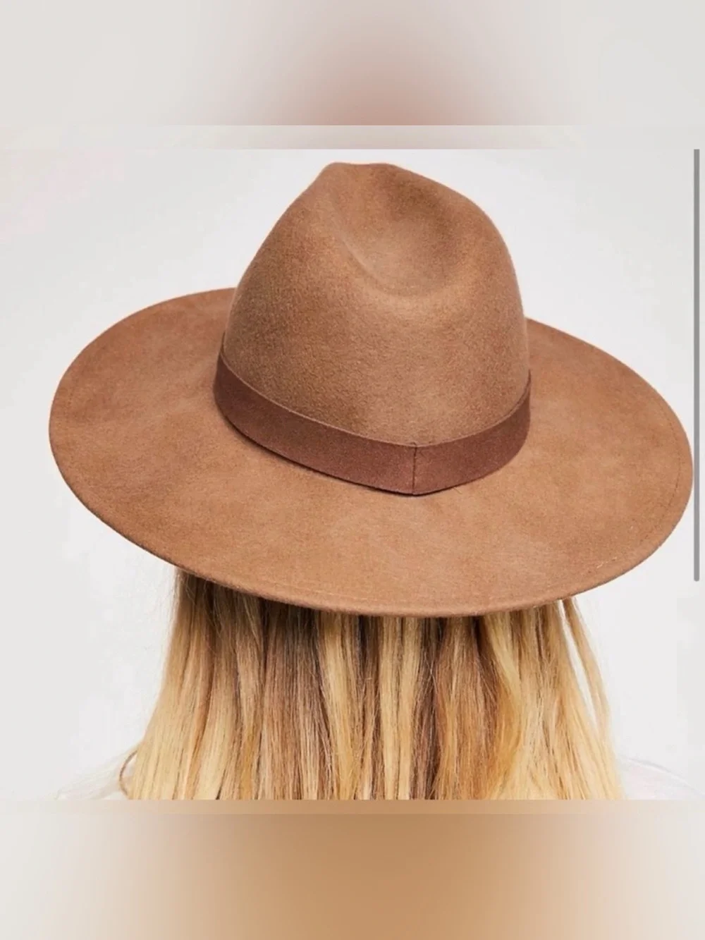 Free People Beaumont Wool Hat Suede Band Wide Brim Fedora Boho Western Festival
